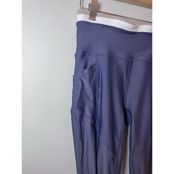 Free People Movement Navy Blue High Waisted Legging Cropped Sz Small Pockets - Picture 6 of 14